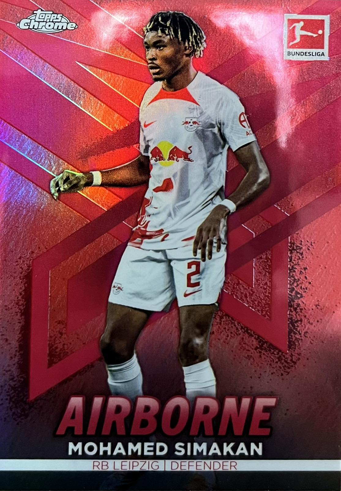 Mohamed Simakan Airborne Numbered /5 2022-23 Topps Chrome Bundesliga