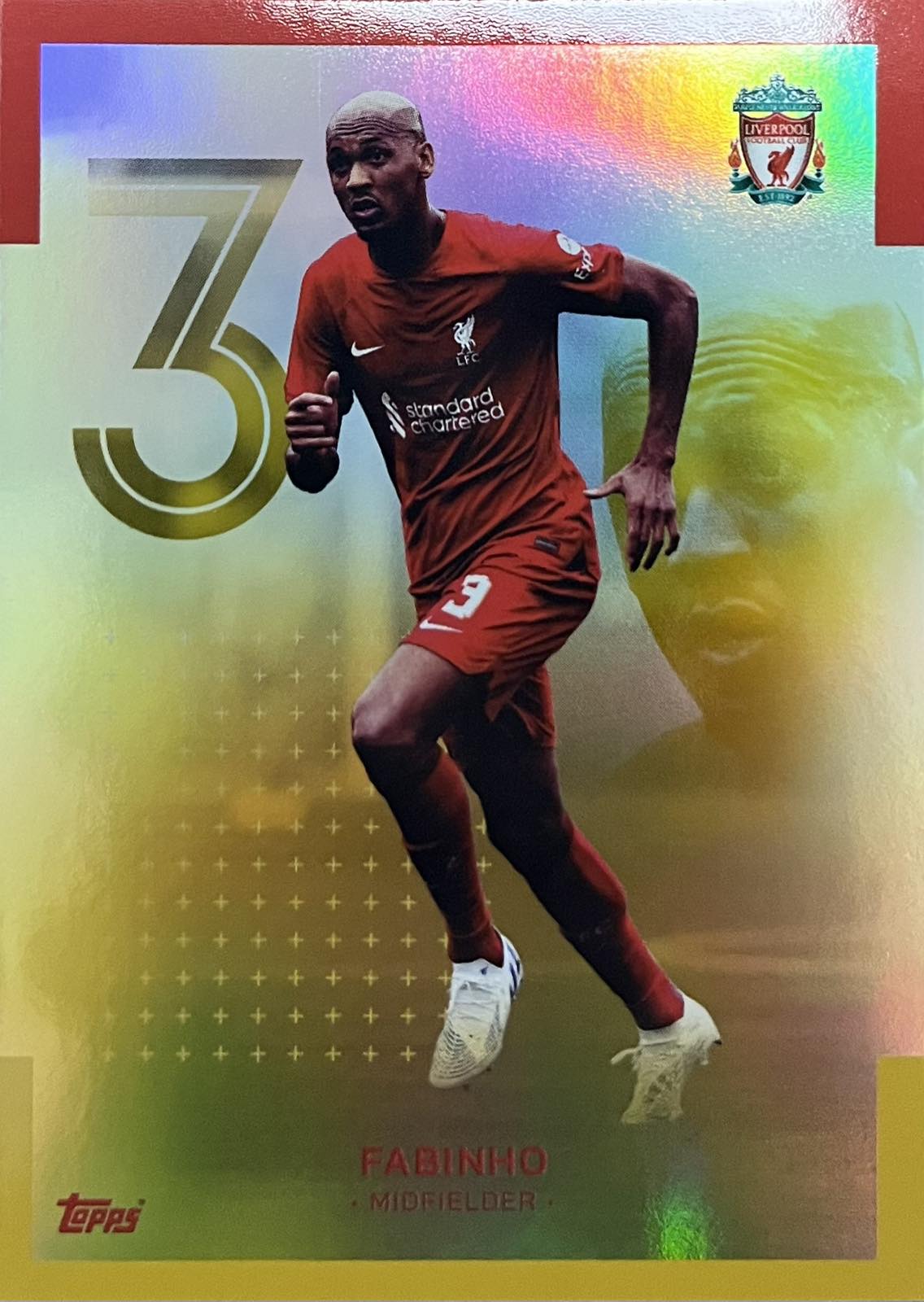 Fabinho Gold Numbered 1/1 One of One Topps Liverpool Fan Set