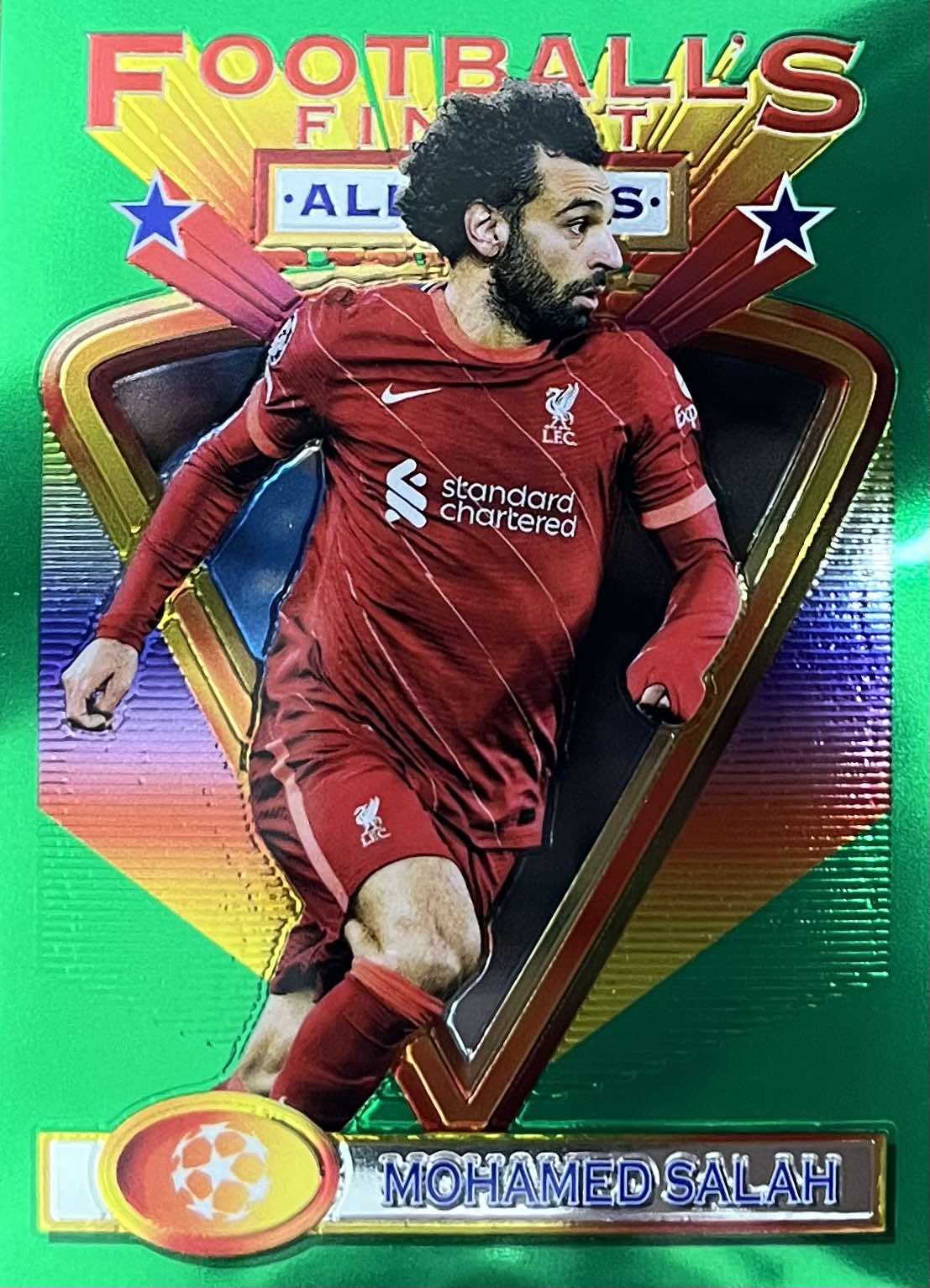 Mohamed Salah Liverpool 2021-22 Topps Finest Flashbacks UEFA All Star