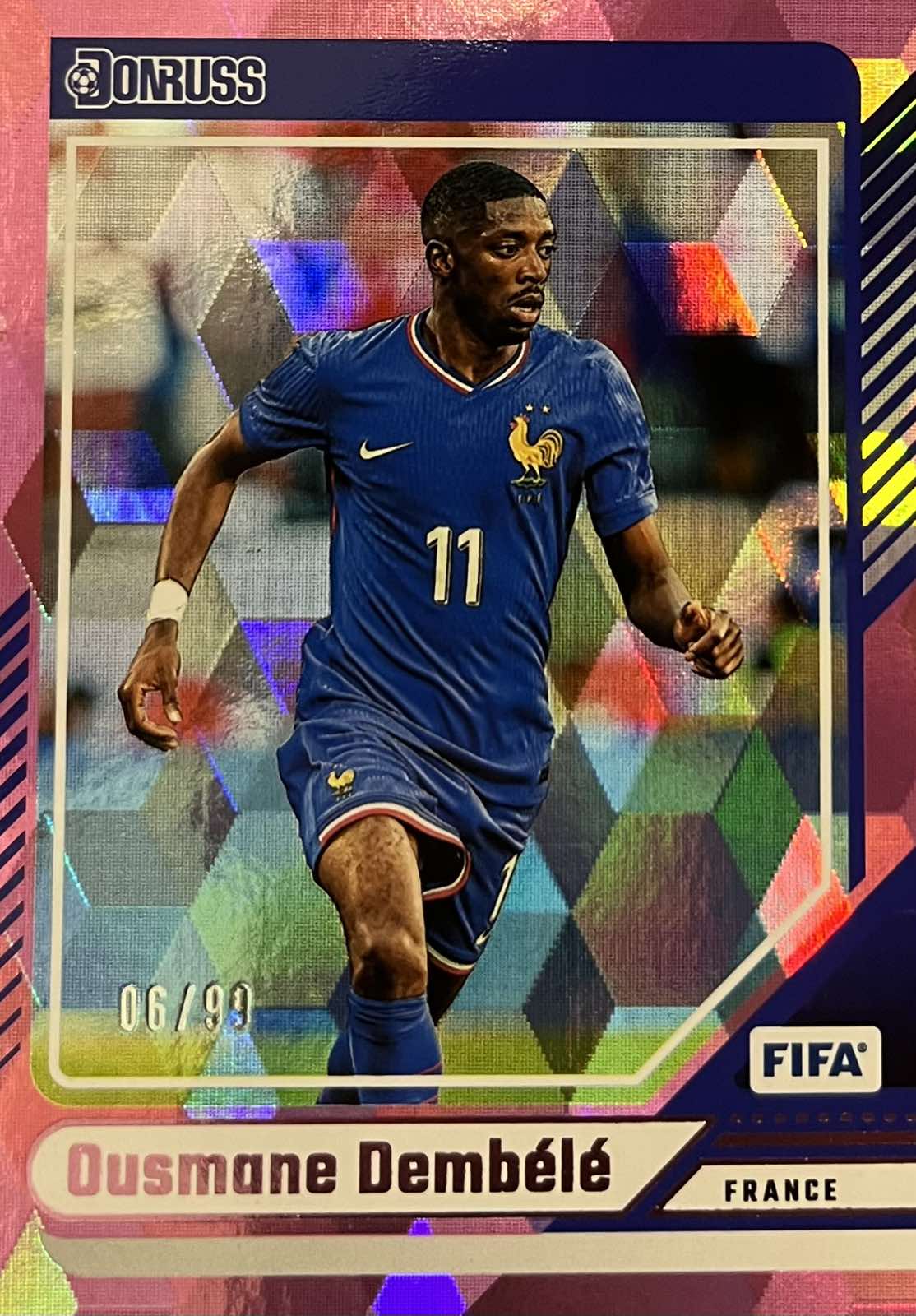 Ousmane Dembele Pink Cubic Parallel Numbered /99 Donruss 2024-25