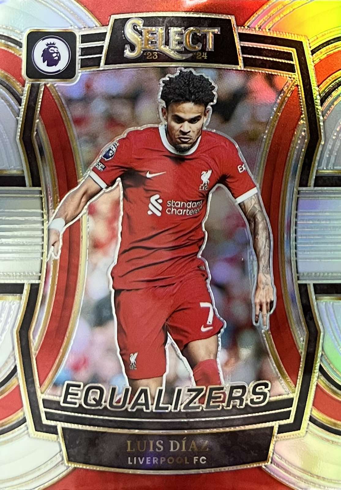 Luis Diaz Silver Prizm Equalizers #11 2023-24 Panini Select Premier League