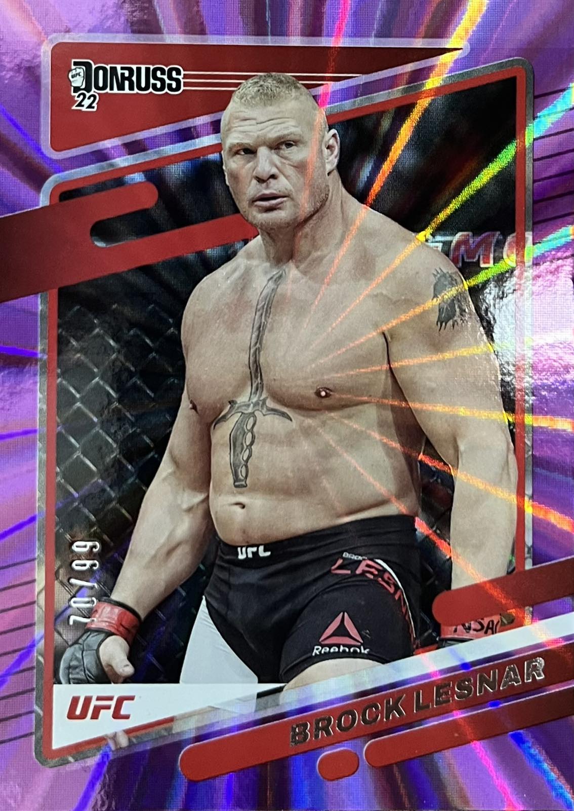 Brock Lesnar Purple Laser Numbered /99 Donruss UFC 2022