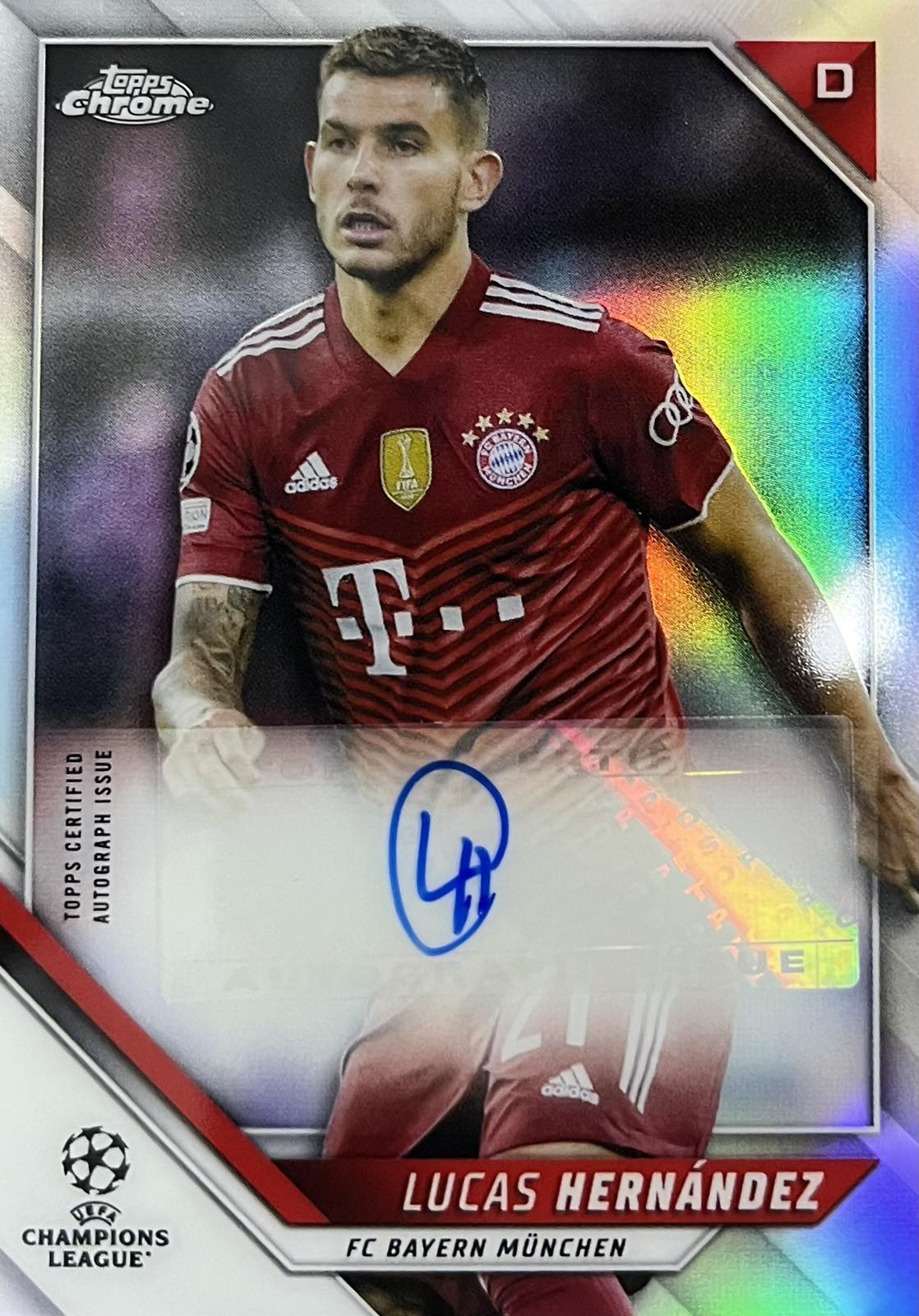 Lucas Hernandez Autograph Topps Chrome Bayern Munchen