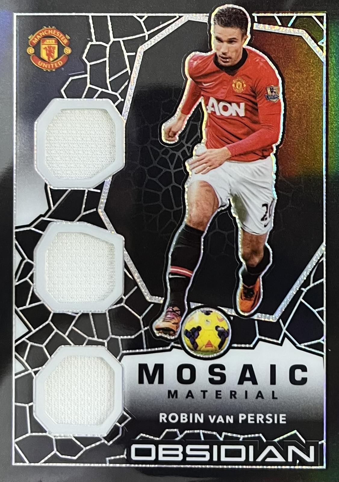 Robin van Persie Triple Player-Worn Patch Numbered /149 Obsidian Mosaic Material