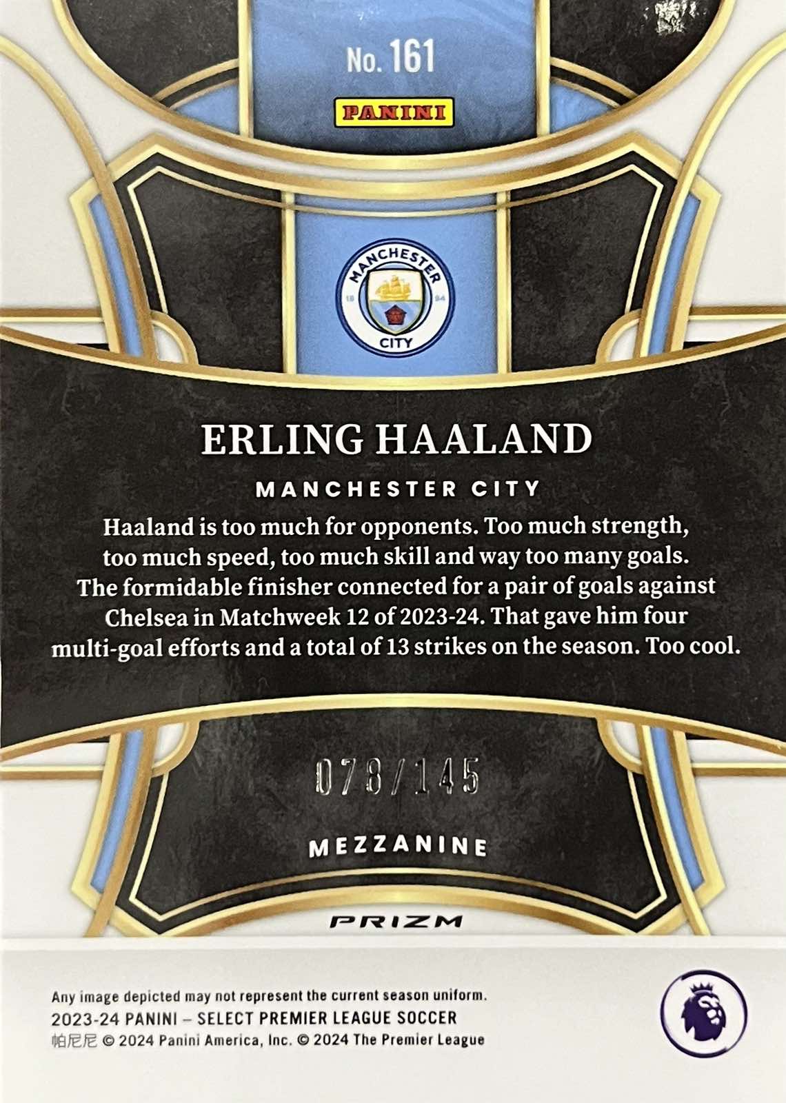 Erling Haaland Orange Ice Numbered /145 Mezzanine Panini Select