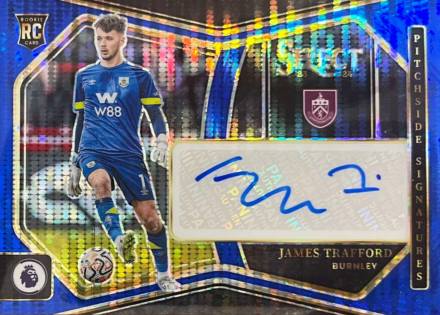 James Trafford Autograph Rookie Select Blue Pulsar EPL