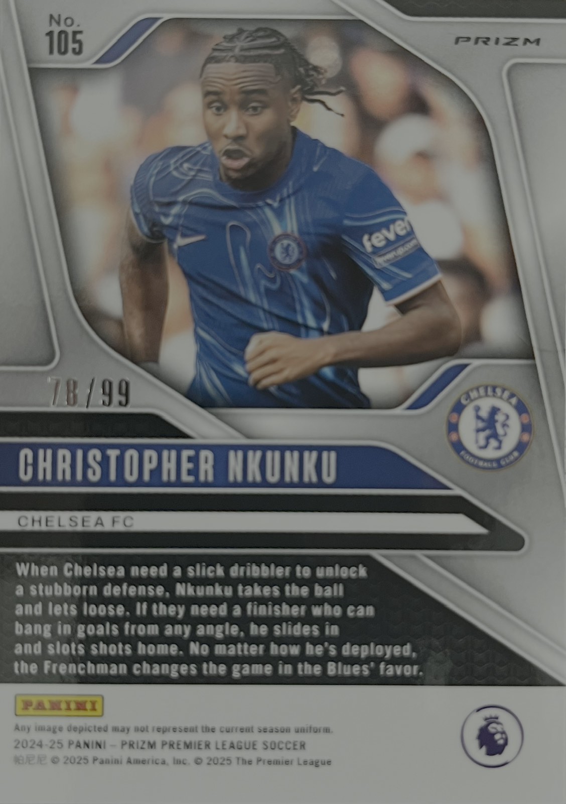 Christopher Nkuku Blue Disco Numbered /99 Prizm EPL Breakaway