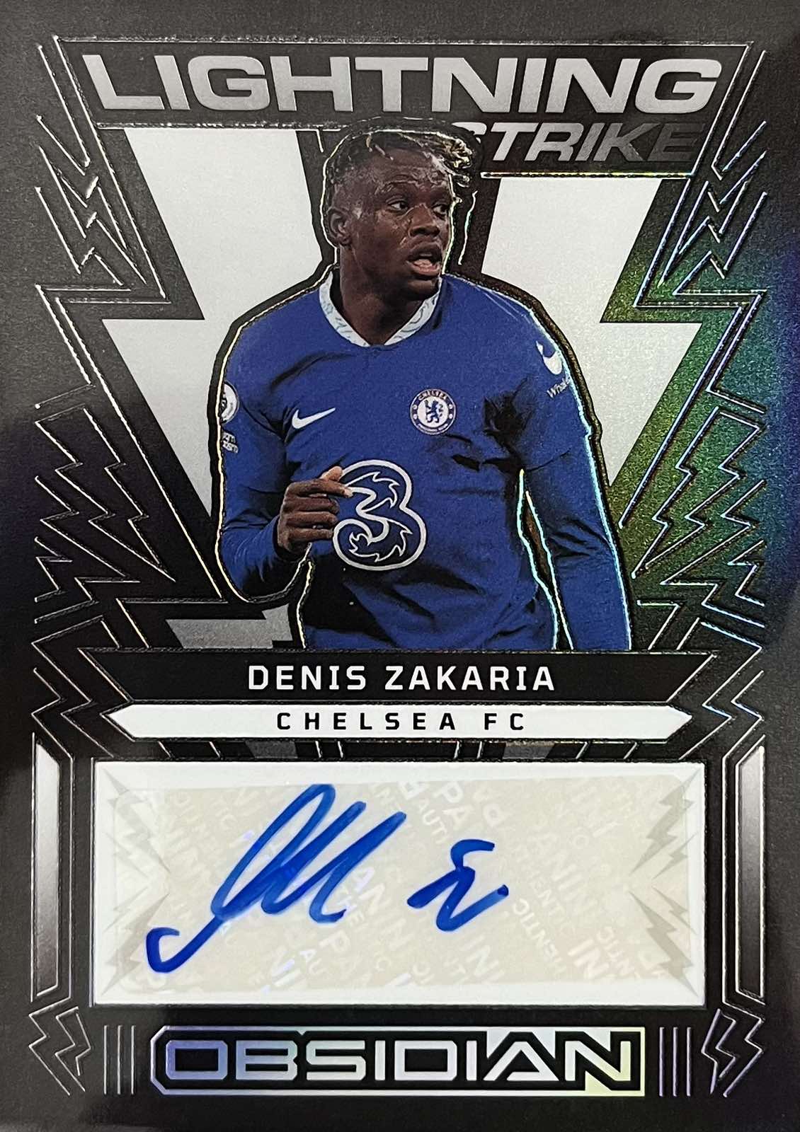 Denis Zakaria Autograph Numbered /199 Obsidian Lightning Strike