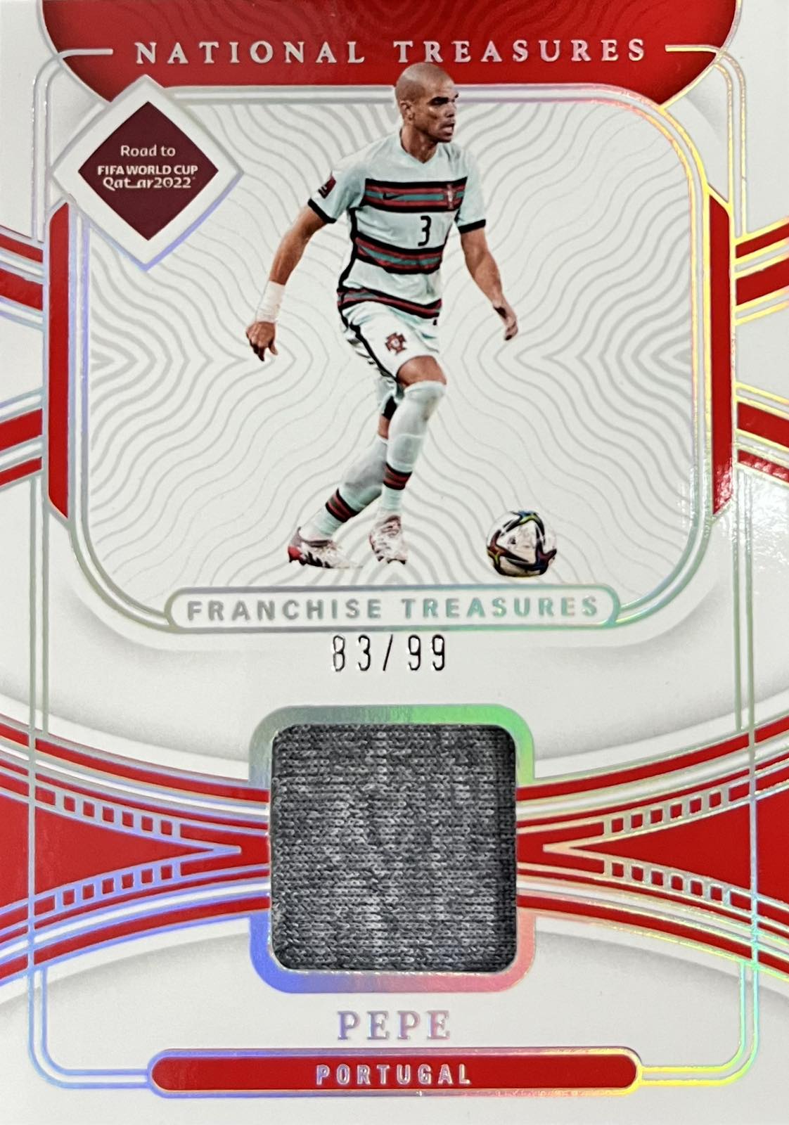 Pepe Player-Worn Patch Numbered /99 National Treasures Portugal