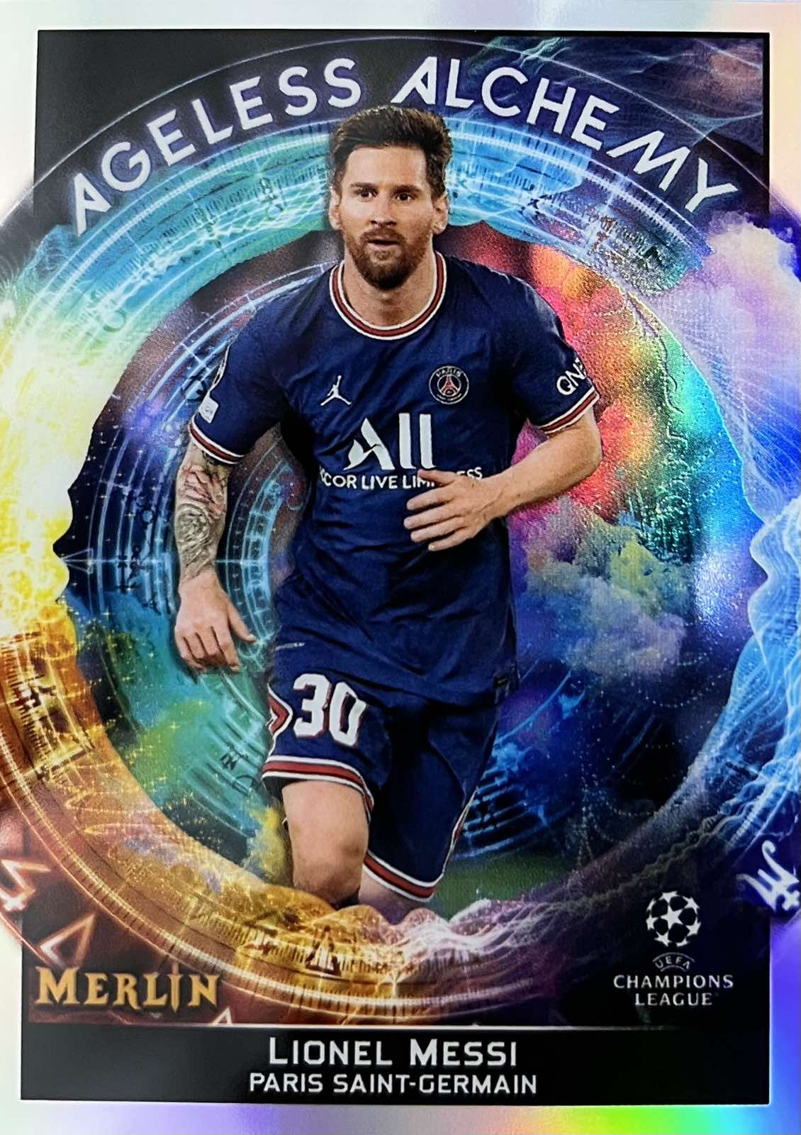 Lionel Messi 2021-22 Topps Merlin Chrome Ageless Alchemy Refractor #AA-1