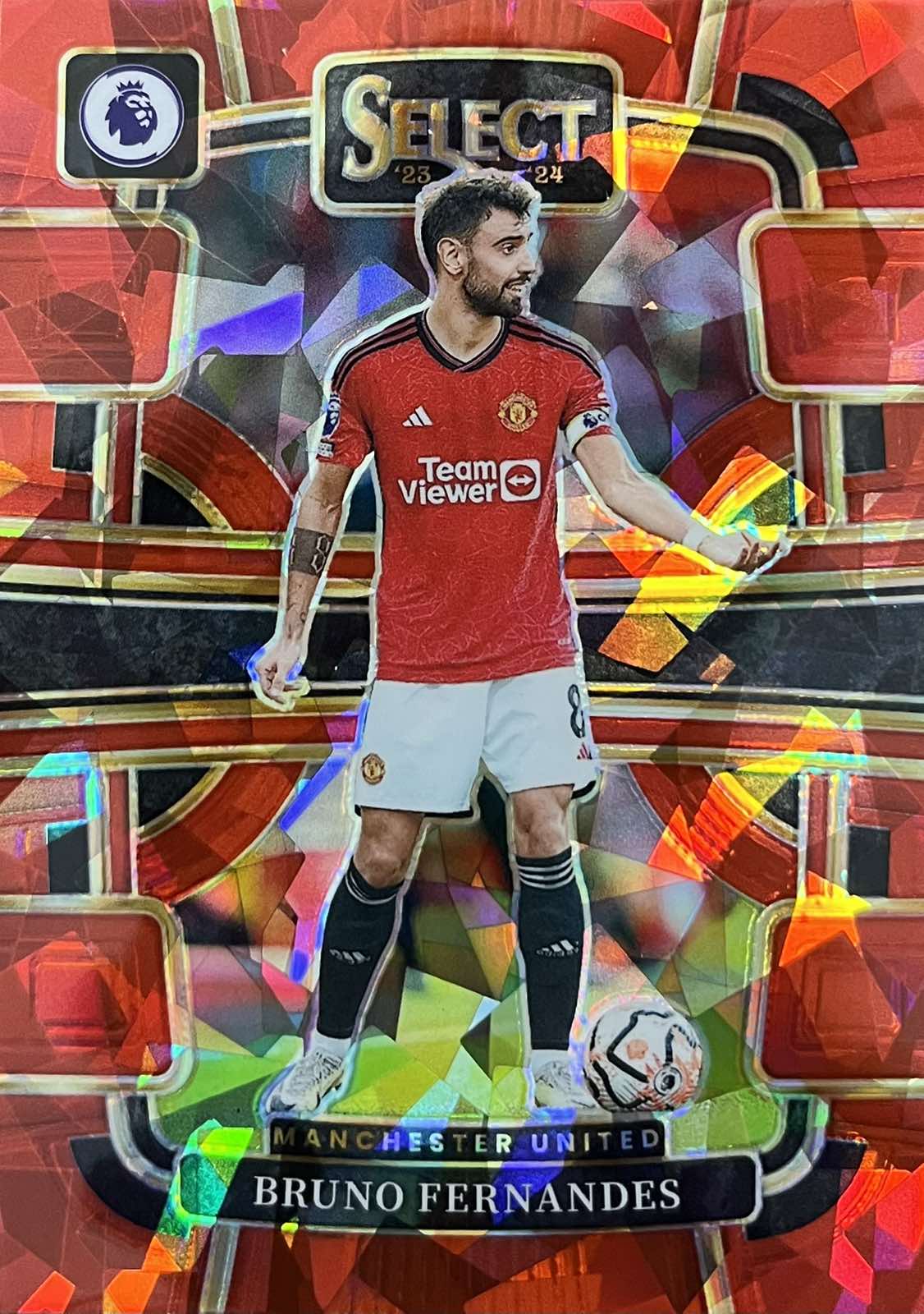 Bruno Fernandes 2023-24 Select Premier League Terrace Red Ice Prizm
