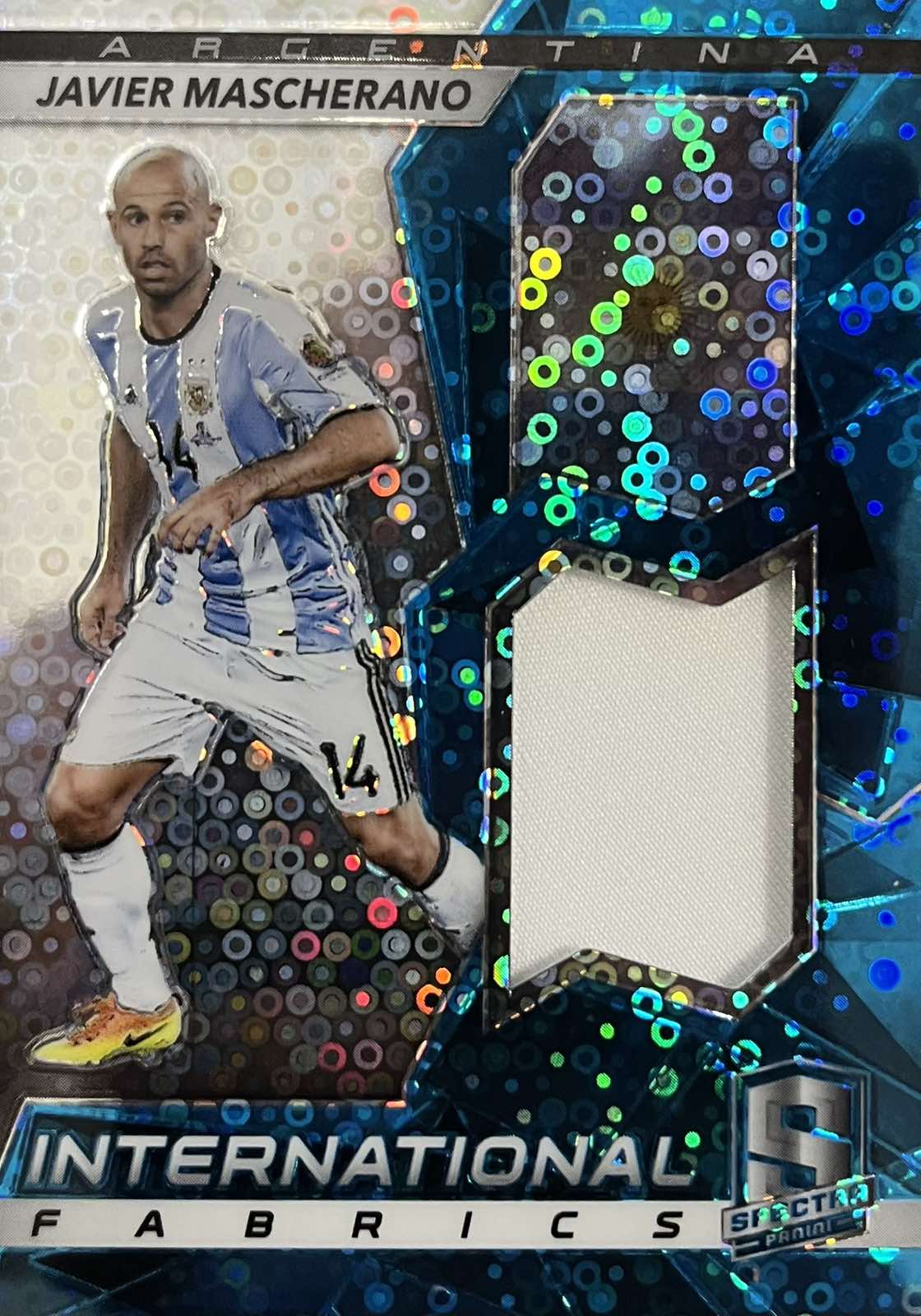 Javier Mascherano Player-Worn Patch Numbered /75 Panini Spectra
