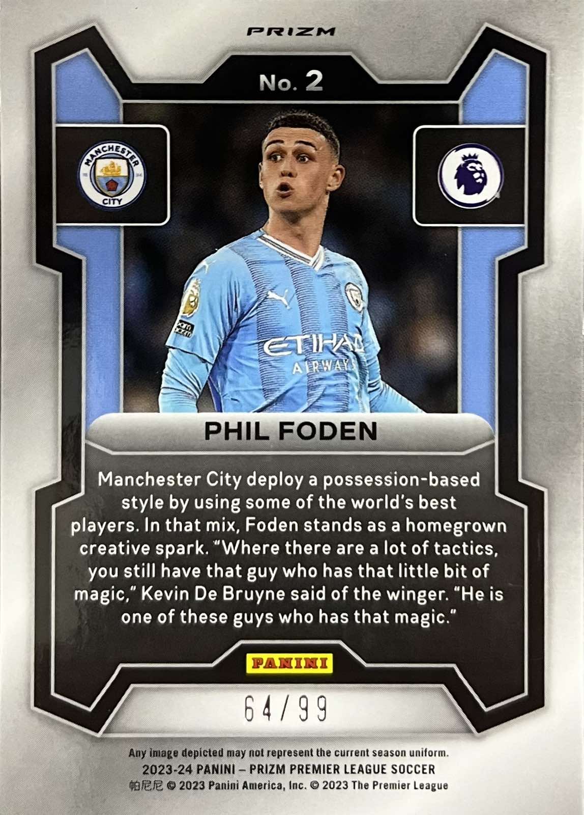 Phil Foden Blue Breakaway Numbered /99 Prizm