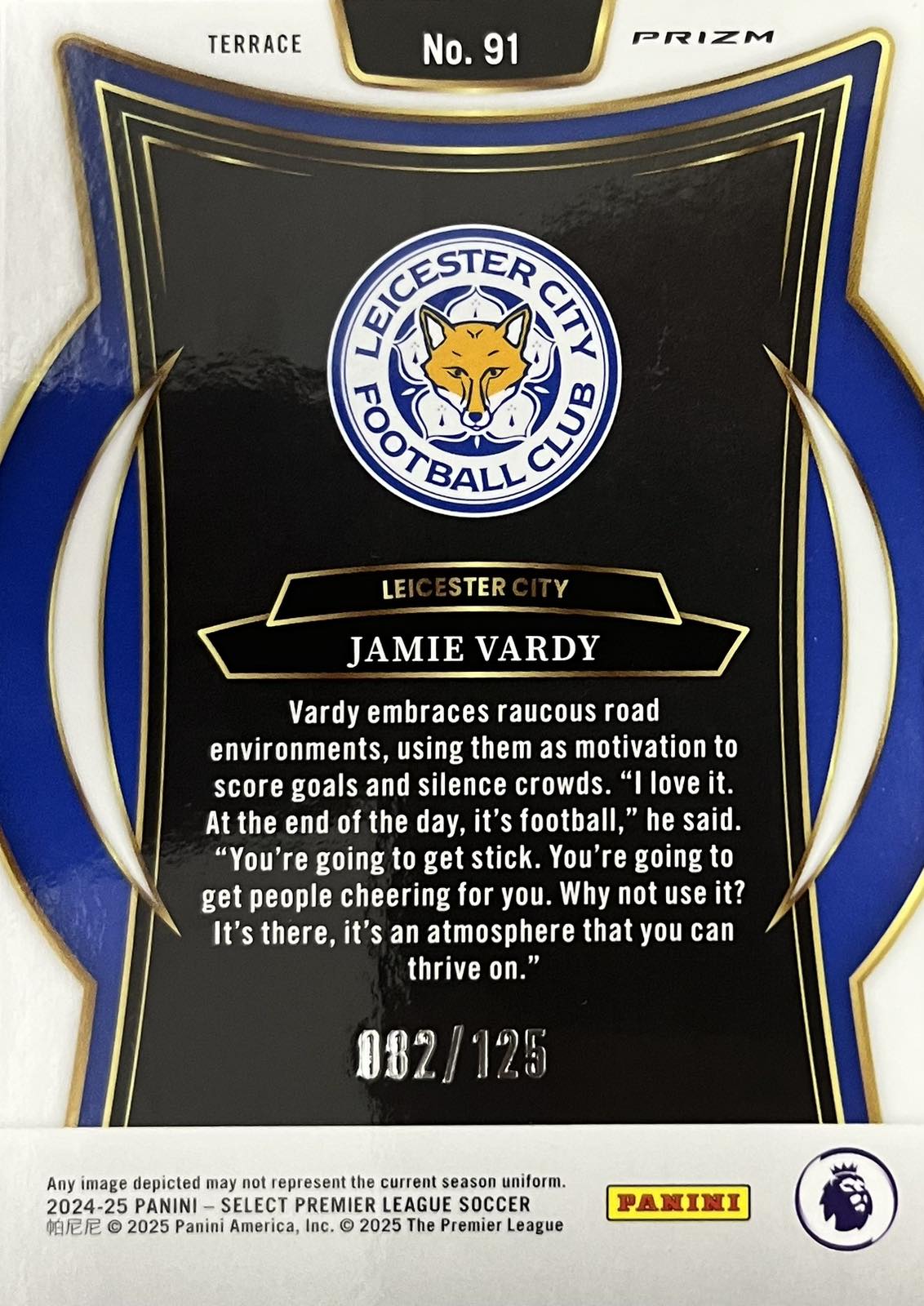 Jamie Vardy Green Numbered /125 Select Terrace Level