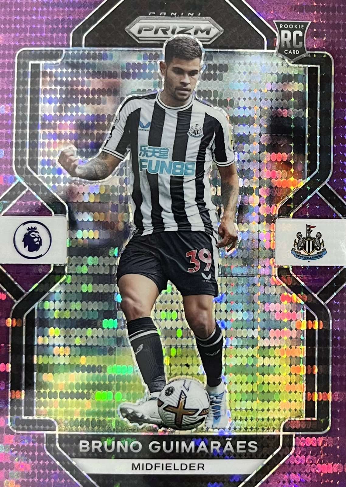 Bruno Guimaraes Purple Pulsar Prizm Rookie Newcastle