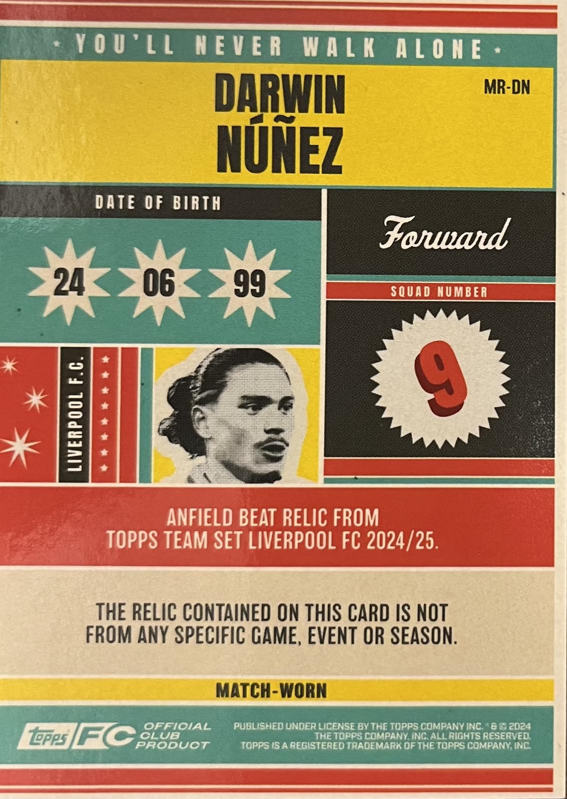 Darwin Nunez Match-Worn Patch Liverpool Team Set