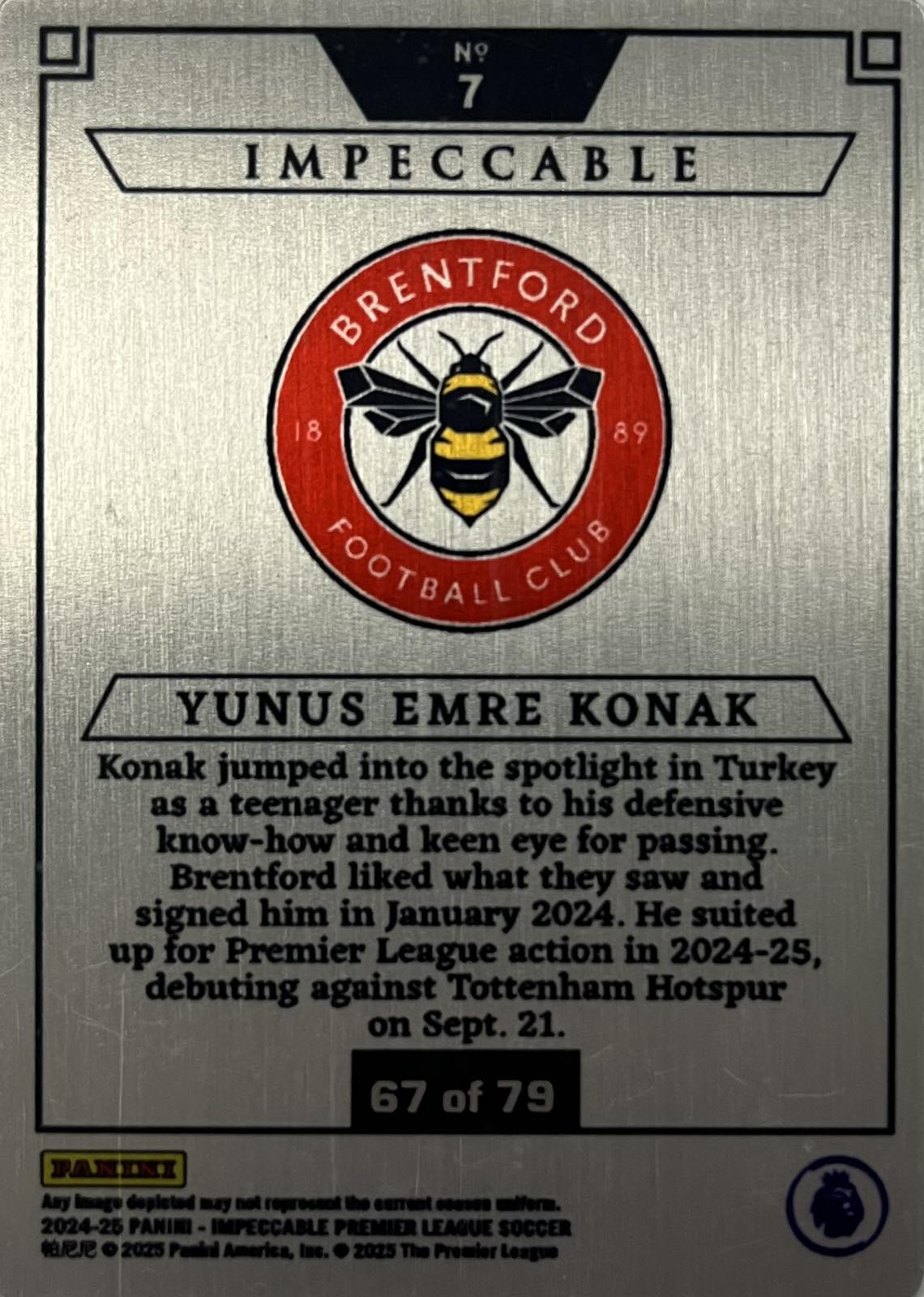Yunus Emre Konak Rookie Metal /79 Impeccable