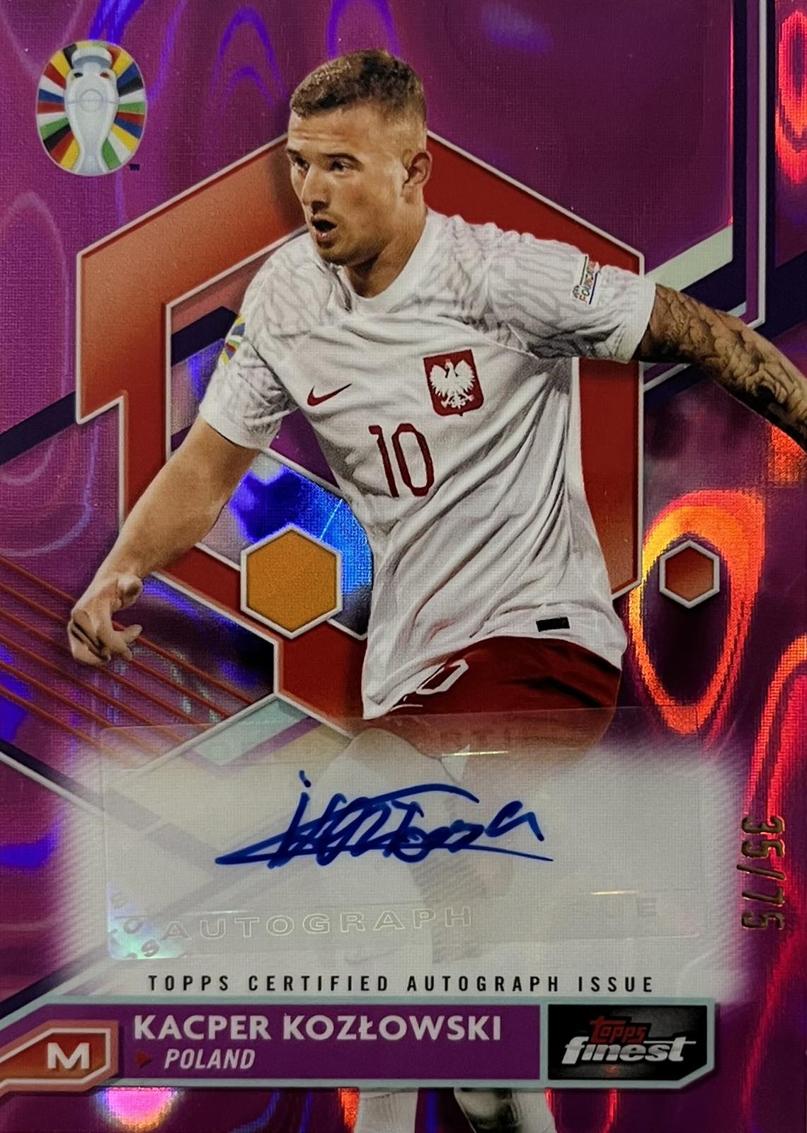Kacper Kozlowski Autograph Numbered /75 Topps Finest
