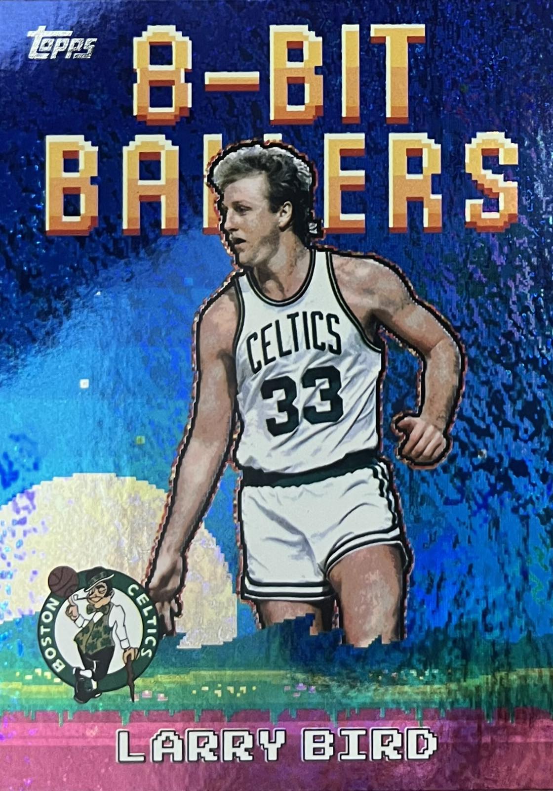Larry Bird 8-BIT Ballers Glitter Foil Topps Flagship