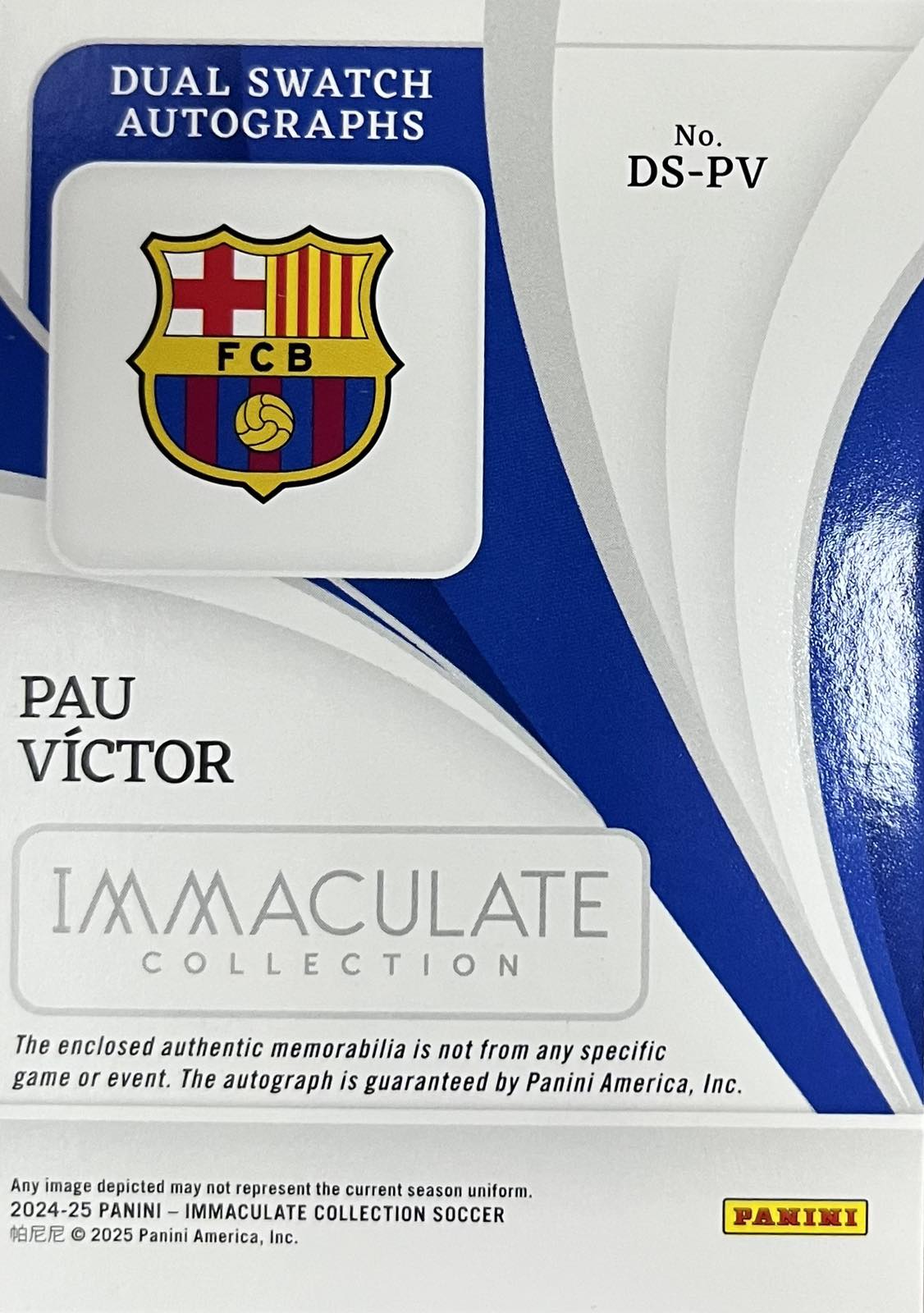 Pau Victor Rookie Double Patch Autograph Numbered /99 Immaculate