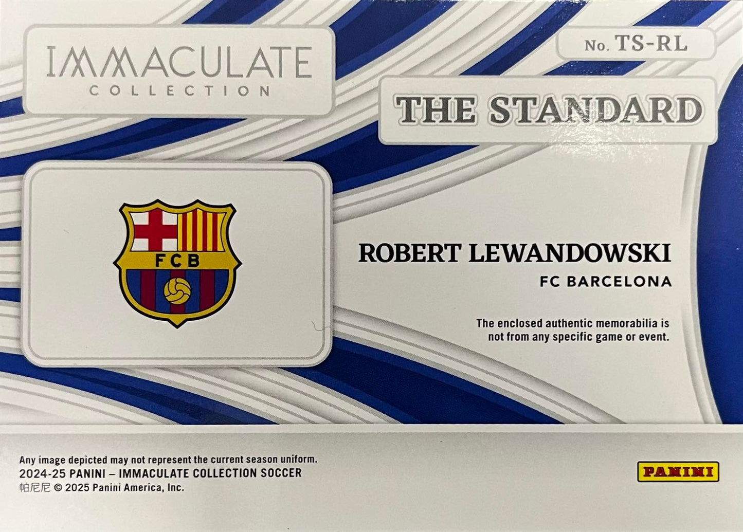 Robert Lewandowski Patch Numbered /49 Immaculate The Standard