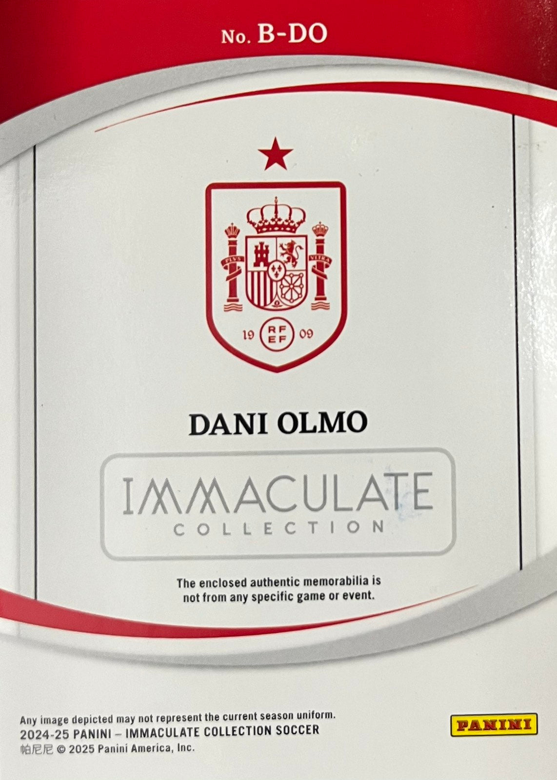 Dani Olmo Patch Numbered /99 Immaculate Brilliance