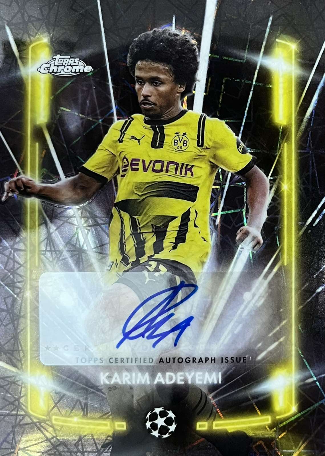Karim Adeyemi Autograph Black Laser Topps Chrome