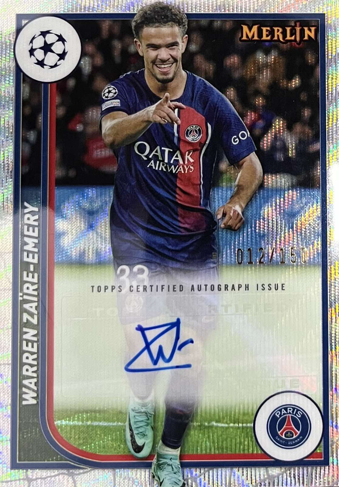 Warren Zaire-Emery Autograph Numbered /150 Topps Merlin Chrome