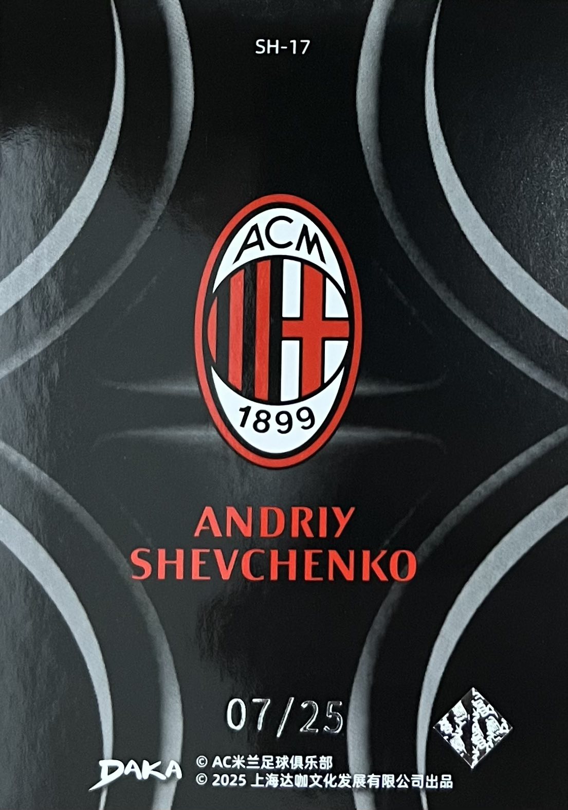 Andriy Shevchenko Numbered /25 Daka AC Milan