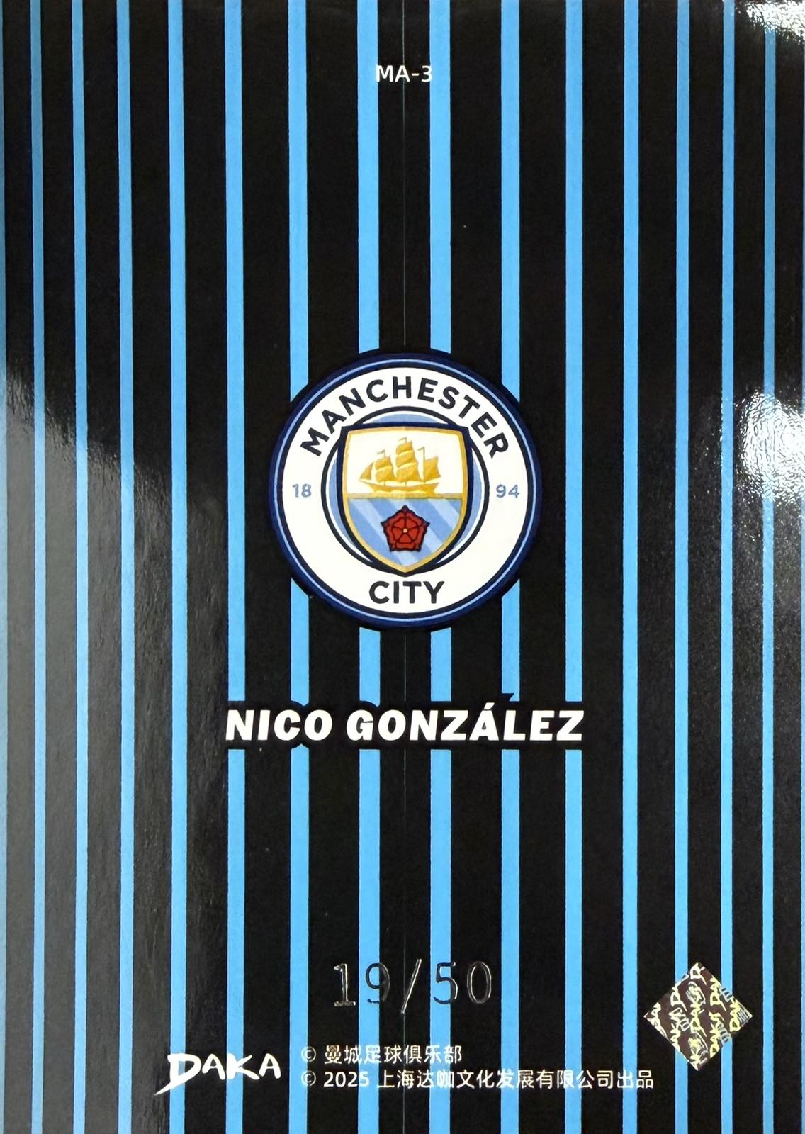 Nico Gonzalez Numbered /50 Daka Manchester City