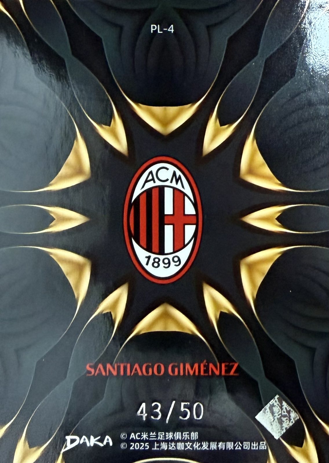 Santiago Gimenez Numbered /50 Daka AC Milan