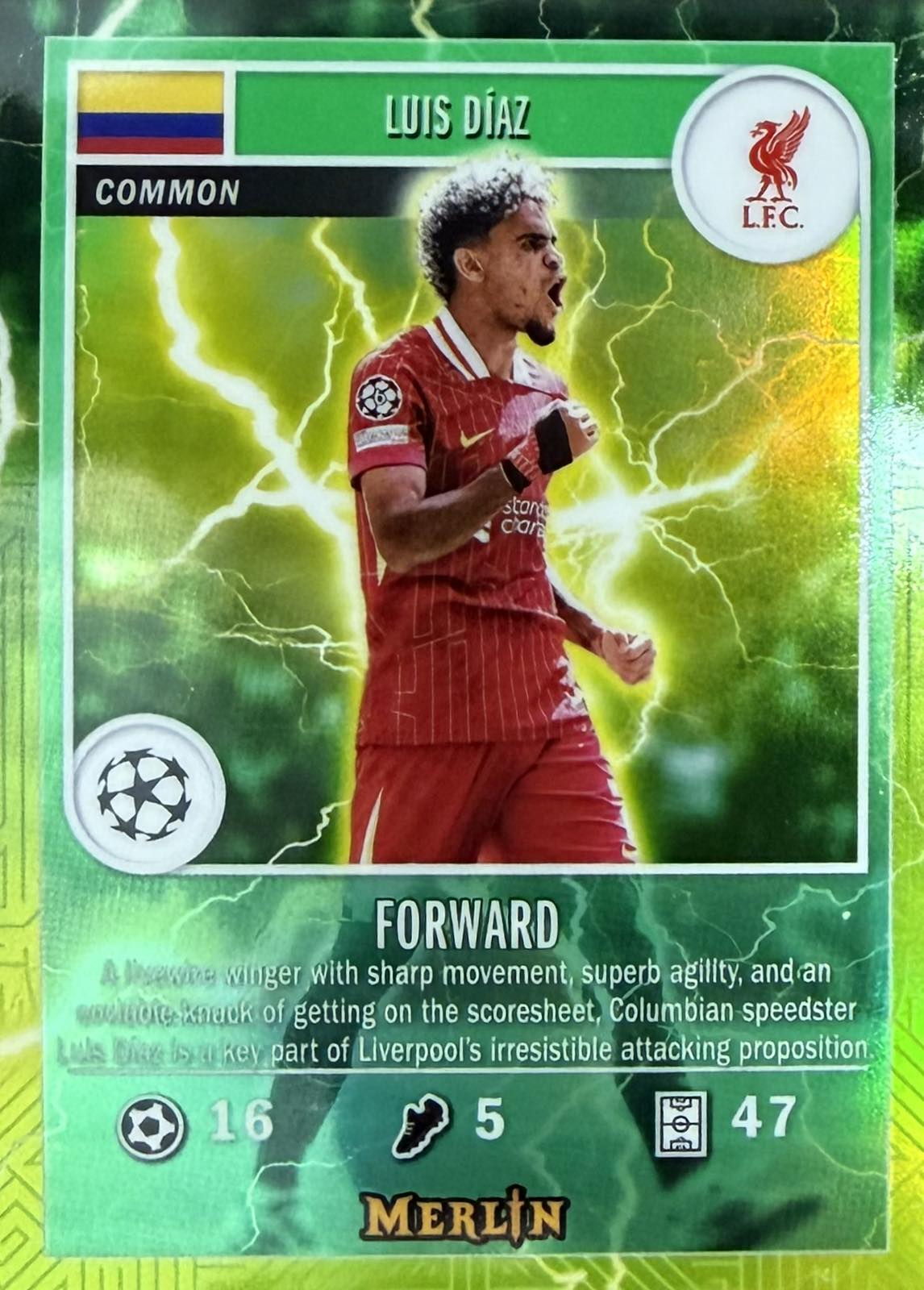 Luis Diaz Merlin's Gamers Lightning Green Common SP