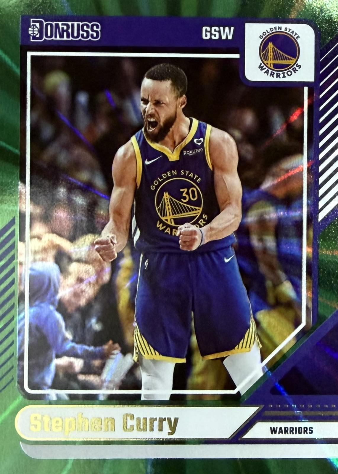 Stephen Curry Green Laser Panini Donruss