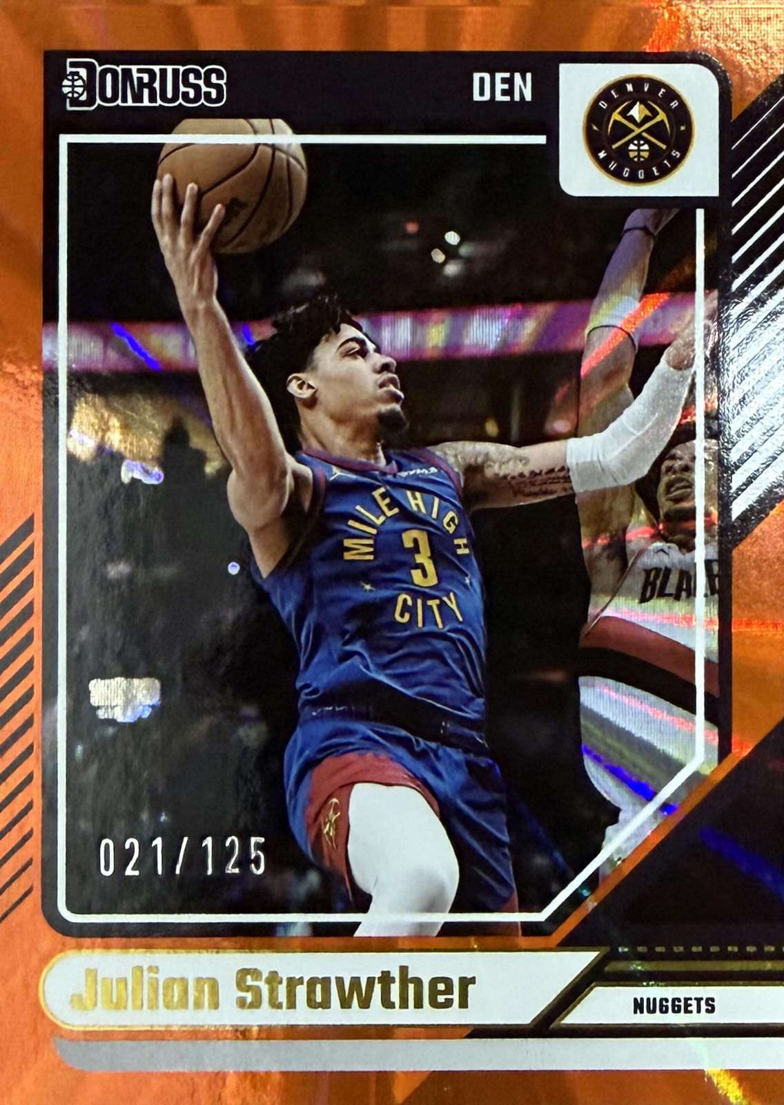 Julian Strawther Numbered /125 Orange Laser Donruss