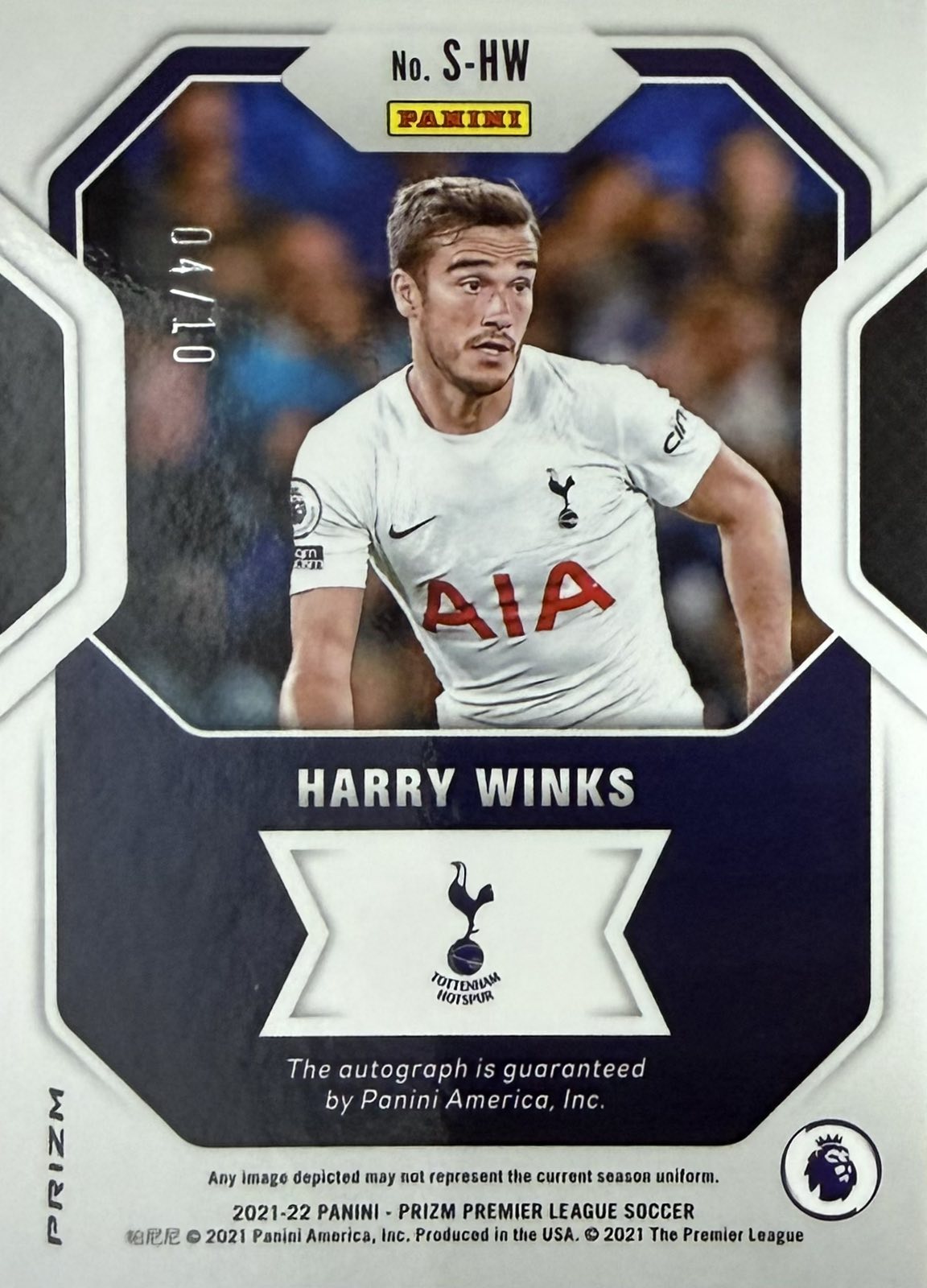 Harry Winks Autograph Numbered /10 Panini Prizm