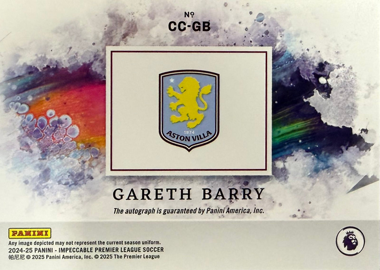 Gareth Barry On-Card Autograph Numbered /99 Impeccable