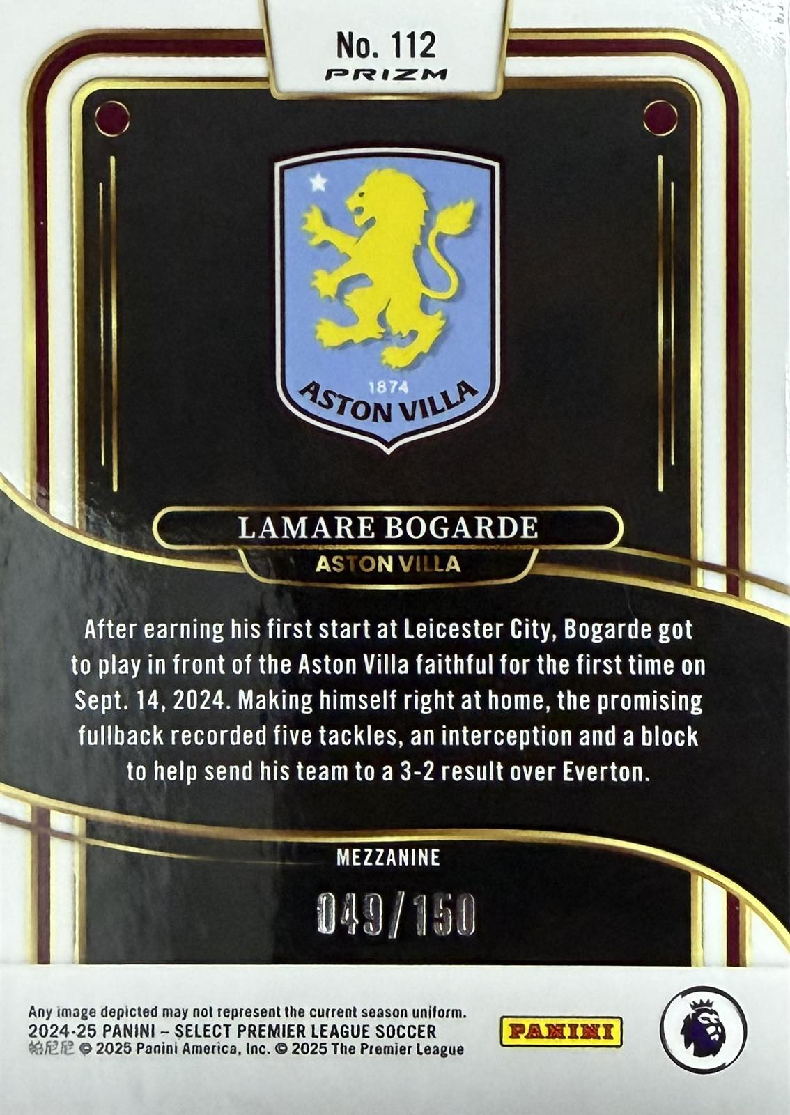 Lamare Bogarde Rookie Camo Numbered /150 Panini Select