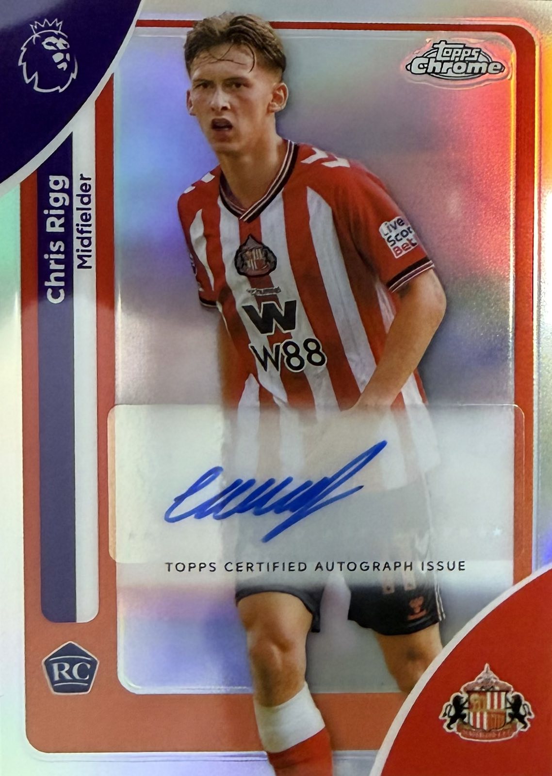Chris Rigg Rookie Autograph Topps Chrome EPL