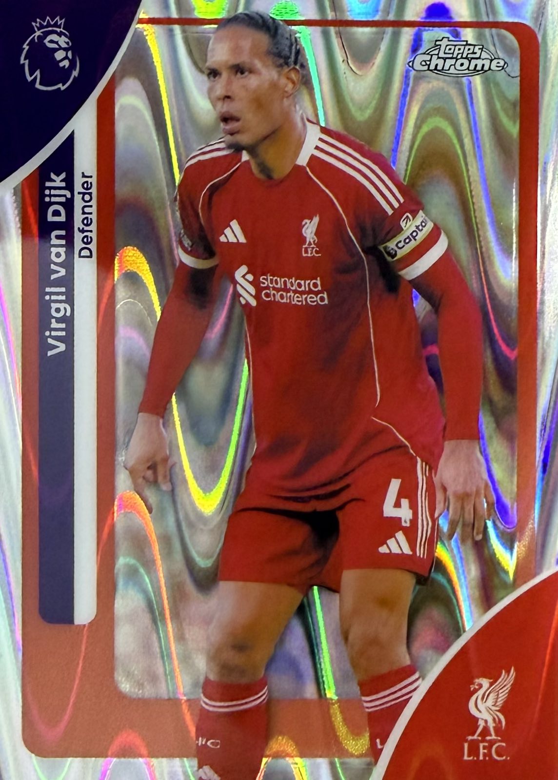 Virgil Van Dijk Raywave Topps Chrome EPL