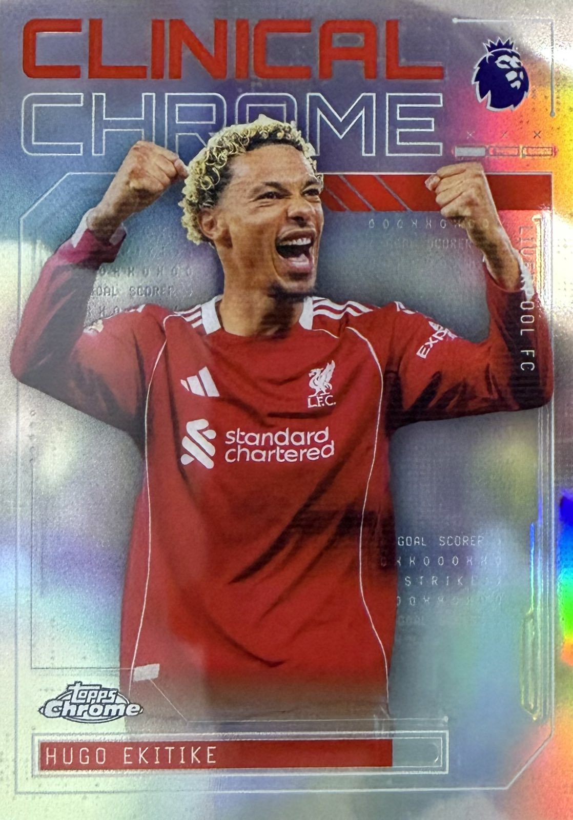 Hugo Ekitike Clinical Chrome Topps Chrome EPL