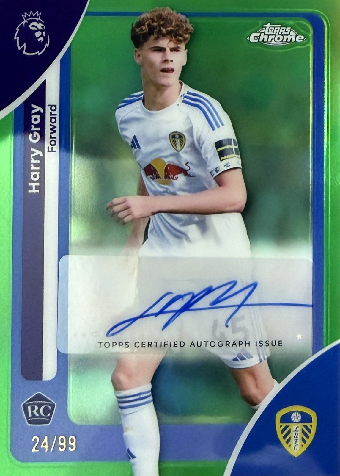 Harry Gray Rookie Autograph Numbered /99 Topps Chrome EPL