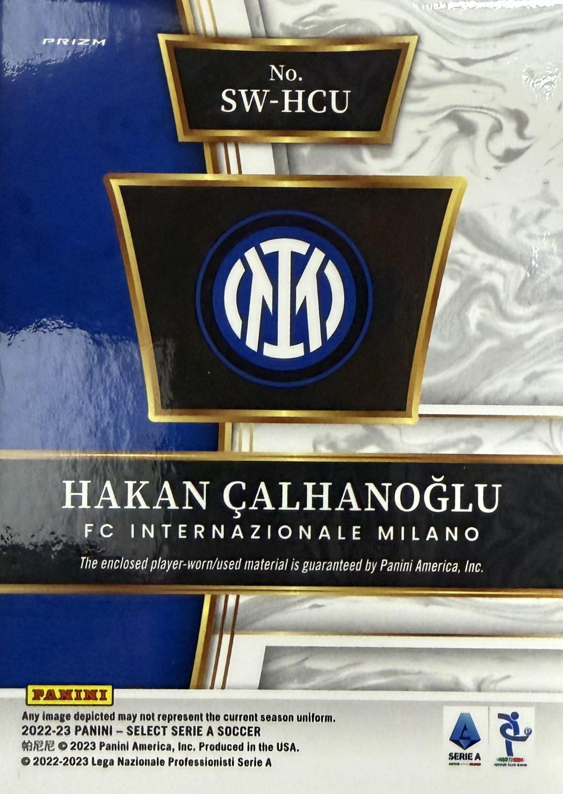 Hakan Calhanoglu Player-Worn Patch Panini Select