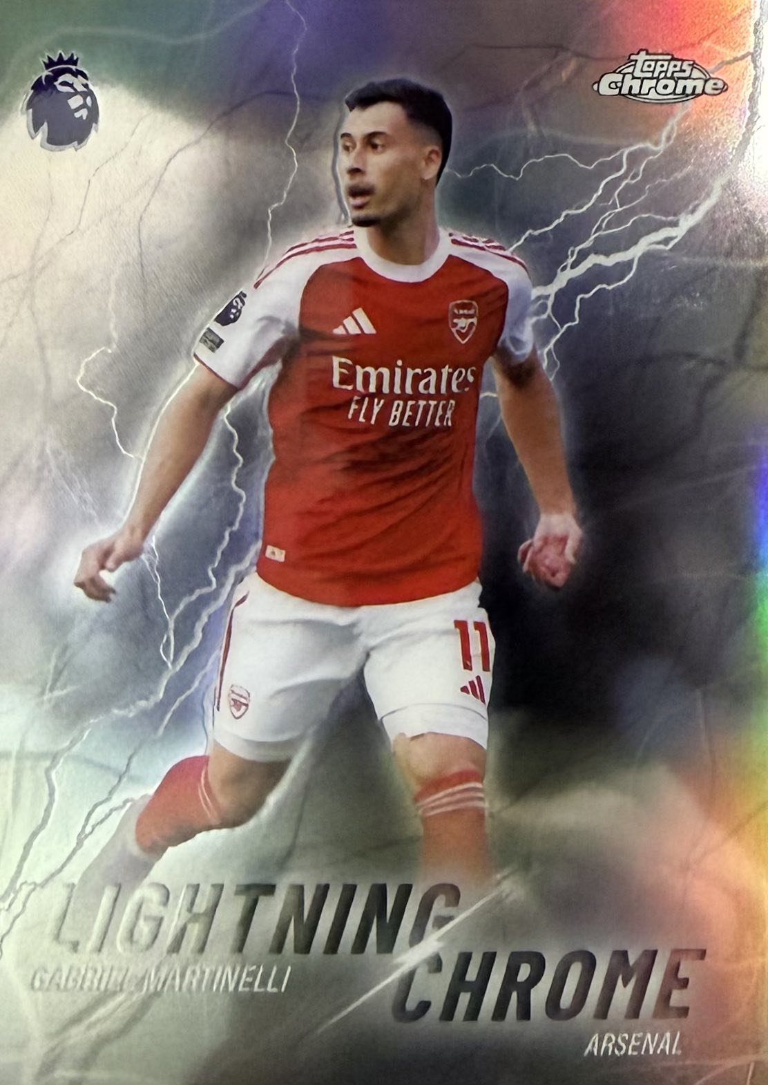 Gabriel Martinelli Lightning Chrome Topps Chrome EPL