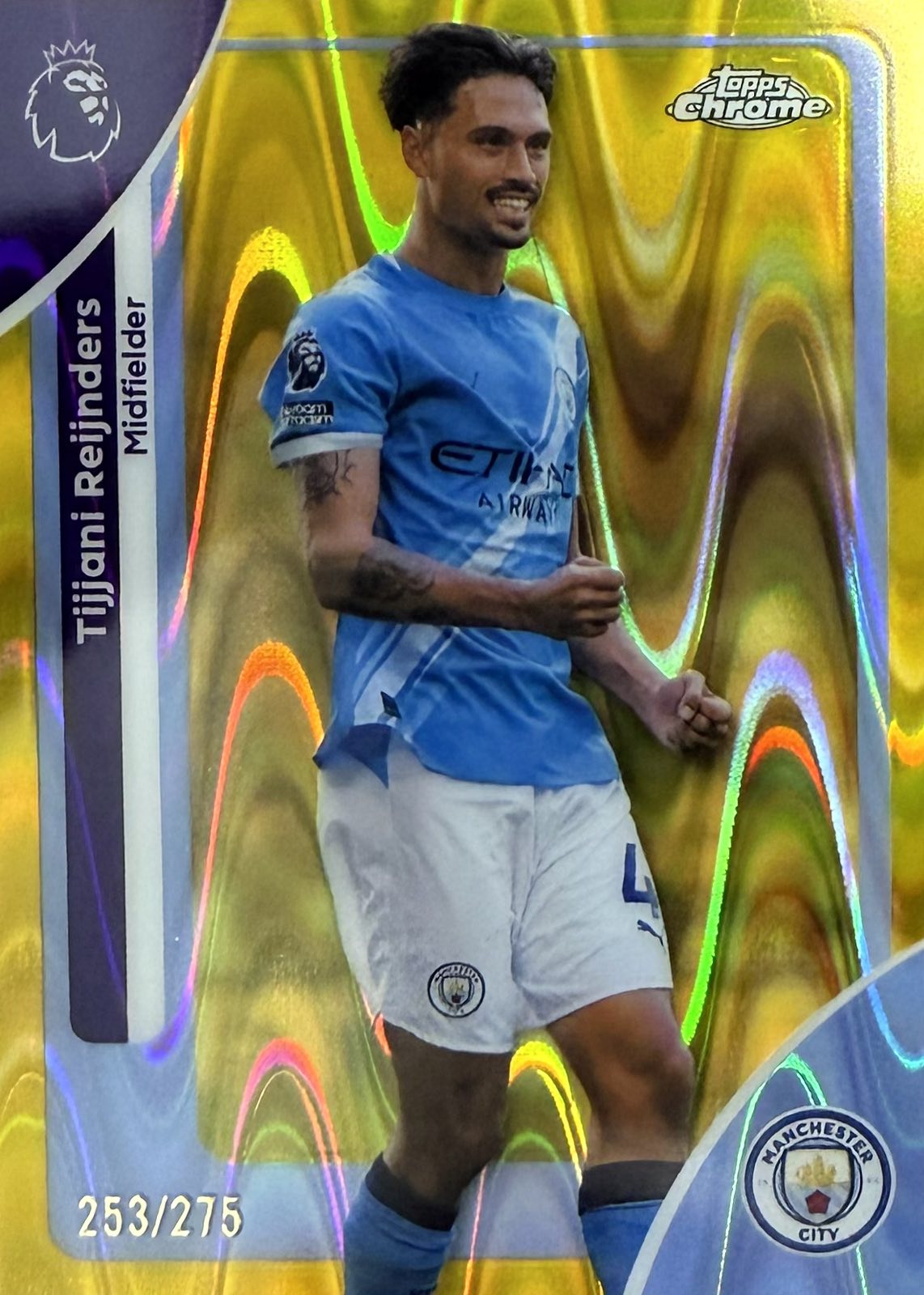 Tijjani Reijnders Numbered /275 Topps Chrome EPL