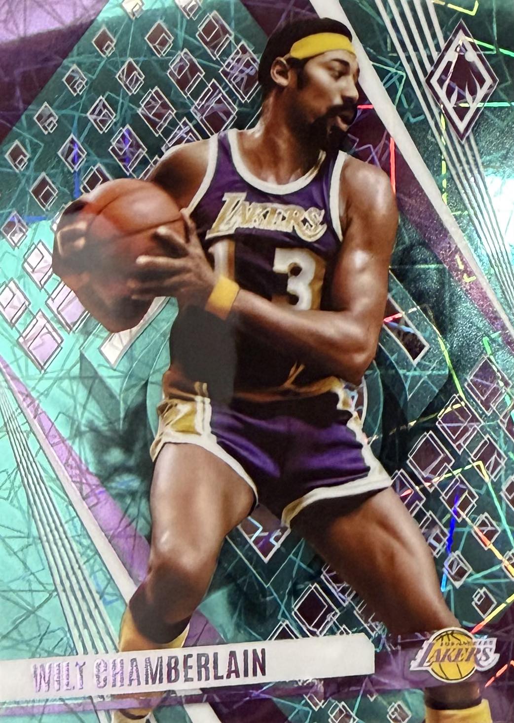Wilt Chamberlain Teal Laser Panini Phoenix