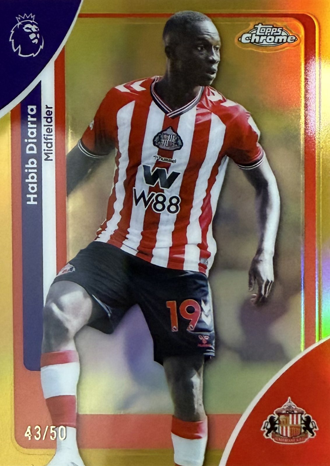 Habib Diarra Numbered /50 Topps Chrome EPL