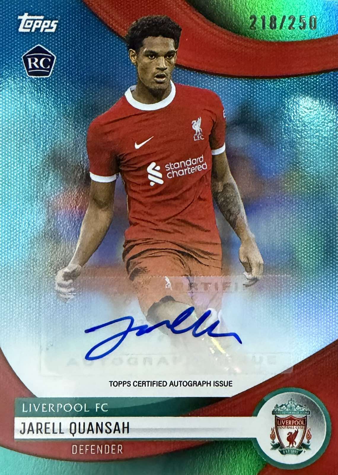 Jarell Quansah Autograph Numbered /250 Liverpool Team Set