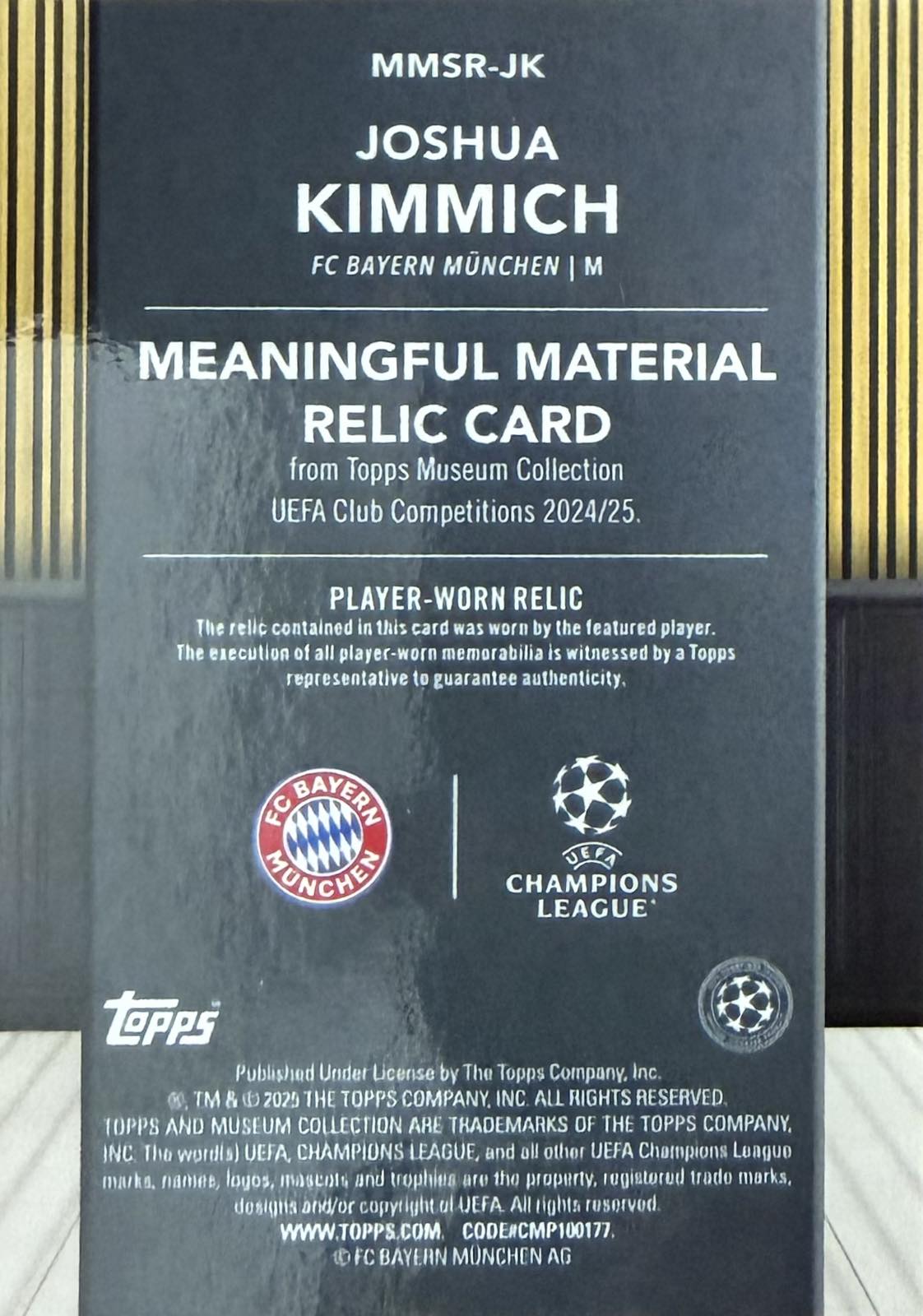 Joshua Kimmich Player-Worn Patch Numbered /399 Topps Museum