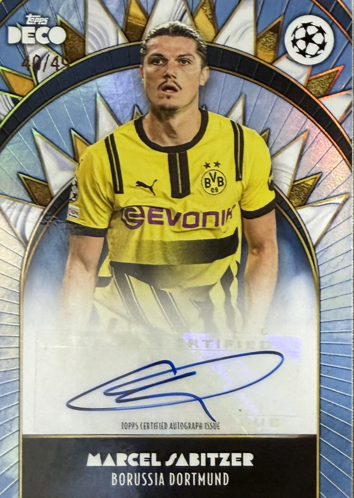 Marcel Sabitzer Autograph Numbered /49 Topps Deco