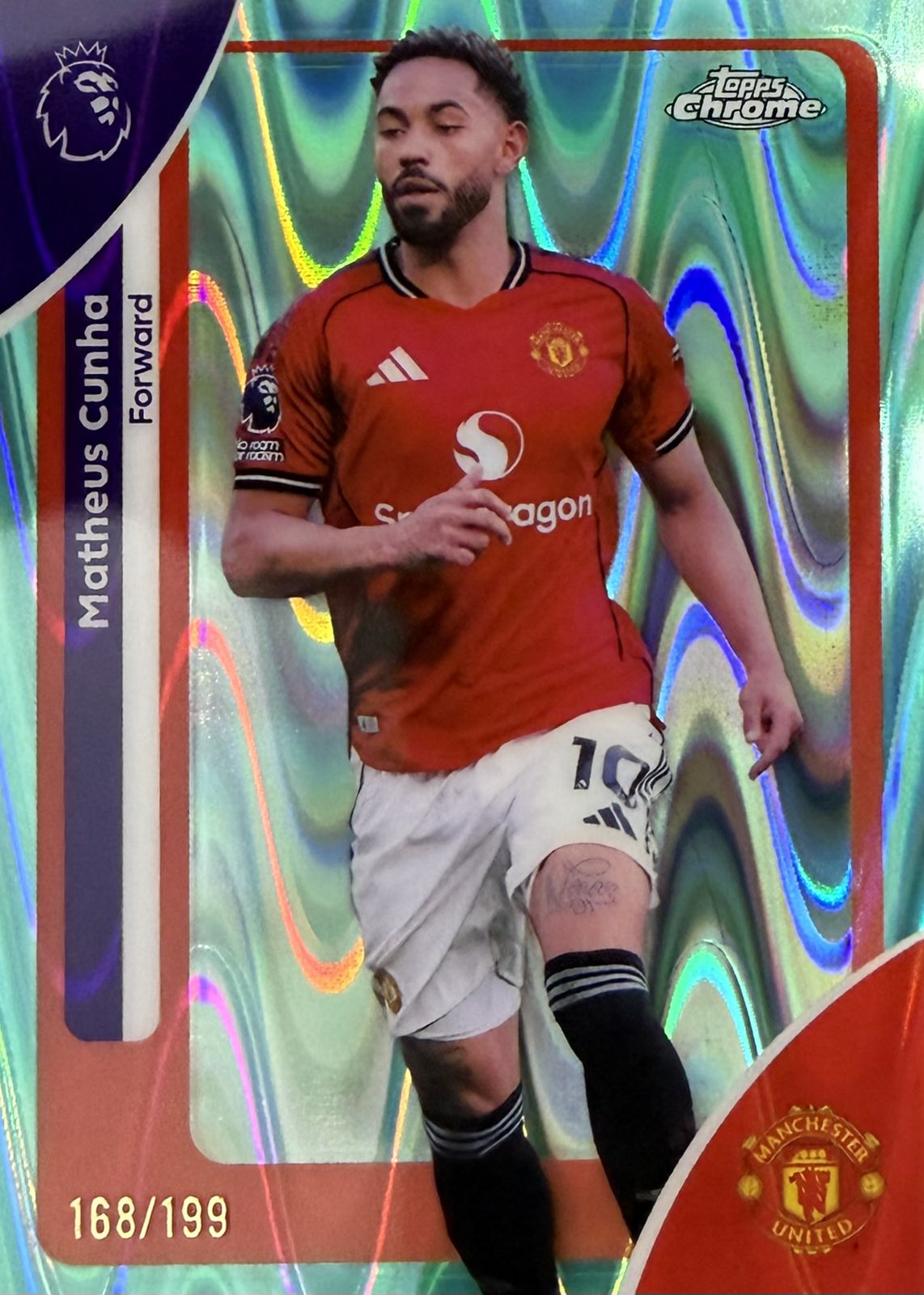 Matheus Cunha Numbered /199 Topps Chrome EPL